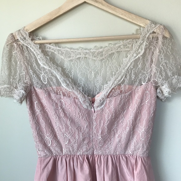 BHLDN Sorbetto blush lace cocktail dress - Picture 6 of 8